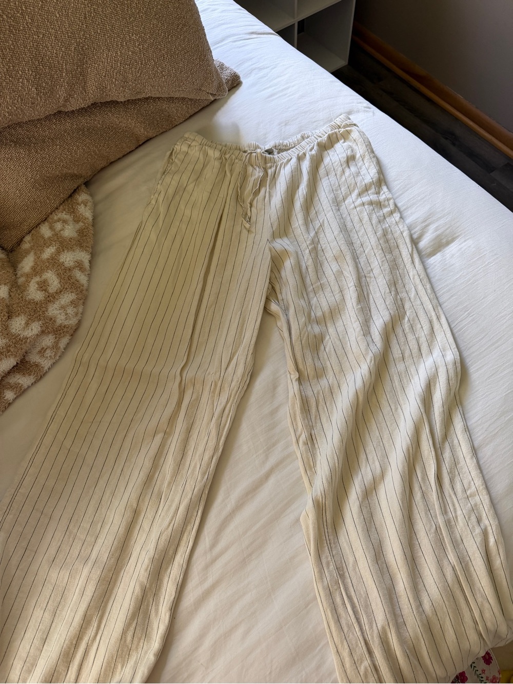 a new day Cream and Black Pinstripe Lounge Pants